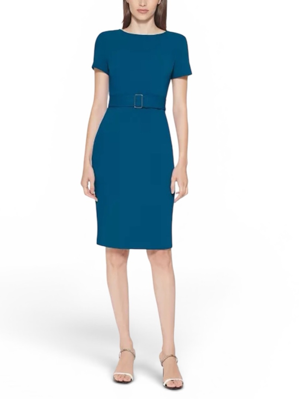 Calvin Klein Belted Short Sleeve Sheath Women’s Dress - Size: 6